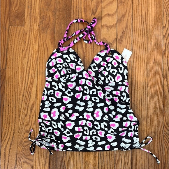 Salt + Cove Multi Color Removable Cups Tie Halter Tankini Swimsuit Top Juniors S - Picture 3 of 8